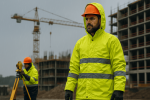 Foto de Vestimenta impermeable para trabajar en construcción durante el invierno