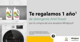 Whirlpool y Ariel se unen para regalar un año de detergente gratis