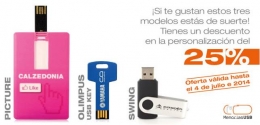 Memorias USB personalizadas con Descuento del 25%. ¡Nueva Promoción!
