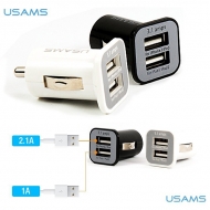 USAMS de 2-Puerto Universal 3.1A USB Cargador de Carro para SmartPhones + Cable 1-a-2 Micro USB macho a macho