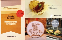 Los premios gastronómicos del Bar-restaurante Aitzgorri de San Sebastián