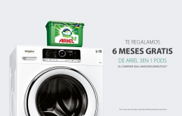 Whirlpool regala seis meses de detergente Ariel