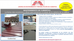 PLAN MANTENIMIENTO DE CUBIERTAS DE EDIFICIOS DESDE 500 €/AÑO.
